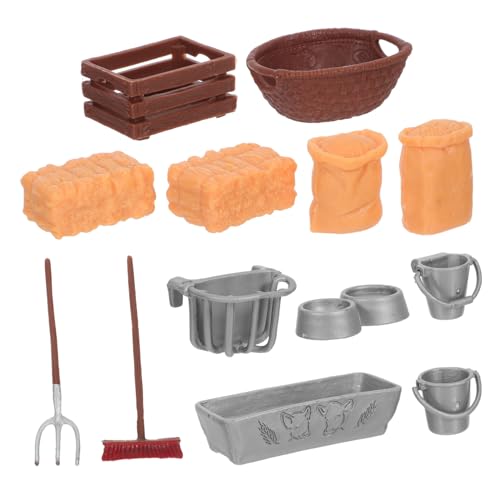 FUNNETOYU Teiliges Farmspielzeug Set mit Realistischem Bauernhofstall Heuballen und Robusten Werkzeugen Pädagogisches Spielset für Drinnen Draußen Schulaktivitäten und Familientreffen von FUNNETOYU