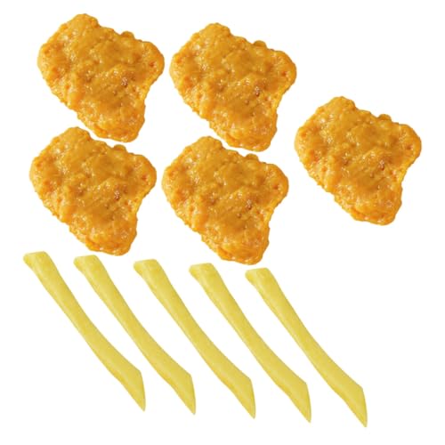 FUNNETOYU Teiliges Imitiertes Essen Modell Hähnchenstücke und Pommes Frites aus Robustem PVC Realistisch Aussehende Küchen und Schaufensterdekoration Fotorequisite FUNNETOYU Teiliges Imitiertes Essen Modell Hähnchenstücke und Pommes Frites aus Robustem PVC Realistisch Aussehende Küchen und Schaufensterdekoration Fotorequisite von FUNNETOYU