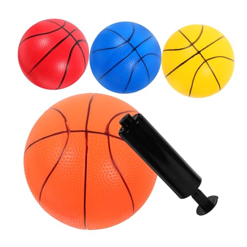 FUNNETOYU Teiliges Mini Basketballspielzeug Bunter Weicher PVC Sprungball mit Pumpe Elastischer Indoor Outdoor Spielball für Kleiner Basketball für Drinnen und Draußen von FUNNETOYU