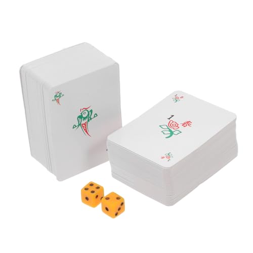 FUNNETOYU Teiliges Mini Mahjong Karten aus Papier mit Würfeln Tragbar und Leicht für Reisen Partys Freizeit Chinesisches Kartenspiel mit Glatter Oberfläche Kreatives für Freunde und Familie von FUNNETOYU