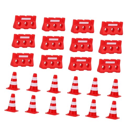 FUNNETOYU Teiliges Mini Straßensperren Spielset für Simulation Verkehrsschilder und Barrikaden aus Robustem Pädagogisches Konstruktionsspielzeug für Fantasievolles Rollenspiel und von FUNNETOYU