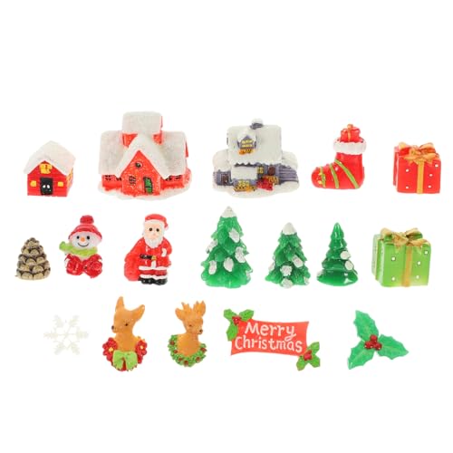FUNNETOYU Teiliges Mini Weihnachtsdeko mit Weihnachtsbaum Rentier Kutsche Detailreiche Miniatur Ornamente für Puppenhaus Mikro Landschaft Bastelzubehör Vielseitige Xmas Village Accessoires von FUNNETOYU