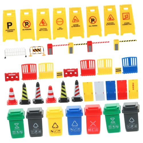 FUNNETOYU Teiliges Miniatur Verkehrsschild Spielzeugset Pädagogisches Straßenabsperrung Lernspielzeug für Fördert Verkehrswissen und Kreativität für Eltern Junge Mädchen Interaktion von FUNNETOYU