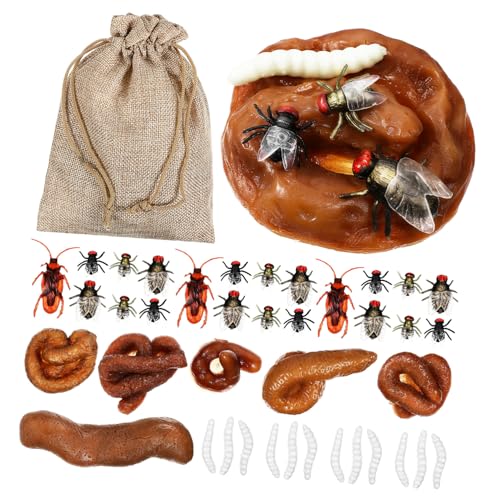 FUNNETOYU Teiliges Realistisches Fake Poop mit Täuschenden Fake Maggots und Fliegen Langlebiges Scherzartikel für Aprilscherz Halloween und Partyspaß FUNNETOYU Teiliges Realistisches Fake Poop mit Täuschenden Fake Maggots und Fliegen Langlebiges Scherzartikel für Aprilscherz Halloween und Partyspaß von FUNNETOYU