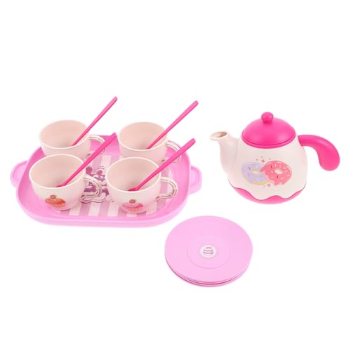 FUNNETOYU Teiliges Teeparty Set aus Lebensmittelechtem Buntes Spielgeschirr mit Tablett und Untertassen Leicht Sicher für Fantasievolles Rollenspiel Kleiner Mädchen von FUNNETOYU