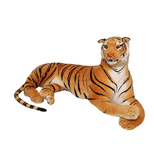 FUNNETOYU Tigerpuppe Kuscheltier Animal Figures plushbit Plush Room Decor for Soft Toy mit Tieren gefüllte Puppen ausgestopftes Tierspielzeug Tiger Stoffpuppen Orange von FUNNETOYU