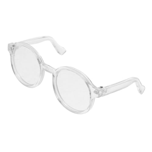 FUNNETOYU Transparente Runde Puppenbrille für Stoffpuppen Mini Puppenzubehör für Doll Dress Up Leichte Kunststoff Brille Vielseitig Einsetzbar als Puppen Sonnenbrille und Dekoration von FUNNETOYU