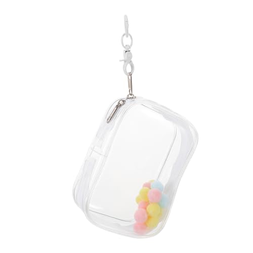 FUNNETOYU Transparente Spielzeugtasche mit Schlüsselanhänger Doppelter Reißverschluss Plüschaufbewahrung Hochsichtbares Display für Puppen und Sammler Tragbarer Organizer von FUNNETOYU