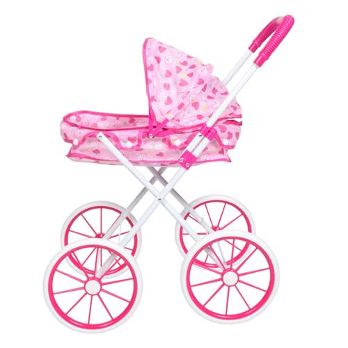 FUNNETOYU Trolley- Faltbar Wagen Puppe Tragbar Vorgeben -autositz- -babytrage Rosa Eisenrahmen von FUNNETOYU