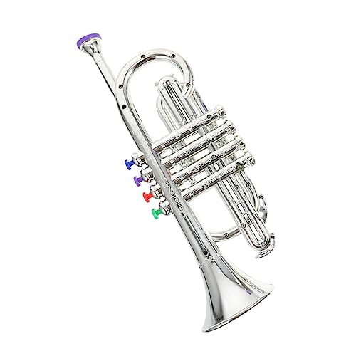 FUNNETOYU Trompete Silber Kunststoff Musikinstrument Modell Geburtstagsgeschenk für Mädchen Kreatives Lernspielzeug für Musikfest und Partyspaß FUNNETOYU Trompete Silber Kunststoff Musikinstrument Modell Geburtstagsgeschenk für Mädchen Kreatives Lernspielzeug für Musikfest und Partyspaß von FUNNETOYU
