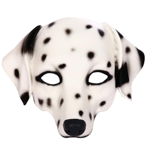 FUNNETOYU Unisex Dalmatiner Tiermaske PU Wiederverwendbar für Halloween Karneval Party Cosplay Bühnenauftritte und Fotografie von FUNNETOYU