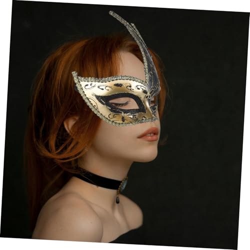 FUNNETOYU Venezianische Halbgesichts Maske Retro Stil aus Kunststoff für Damen Masquerade Fasching Halloween Cosplay Party und Karnevalsdekoration Vintage Maskerade von FUNNETOYU