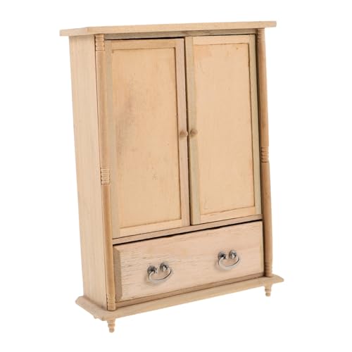 FUNNETOYU Vintage Stil Unlackiert Holz Kleiderschrank Puppenhaus Möbel Beige Für Basteln Und Dekorieren FUNNETOYU Vintage Stil Unlackiert Holz Kleiderschrank Puppenhaus Möbel Beige Für Basteln Und Dekorieren von FUNNETOYU