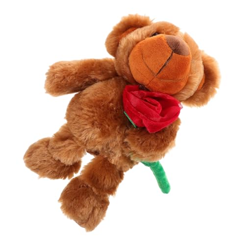 FUNNETOYU Weicher Plüschbär für Valentinstag Romantisches Kuscheltier Tiefbraun für Mutter oder Perfektes für Geburtstage von FUNNETOYU