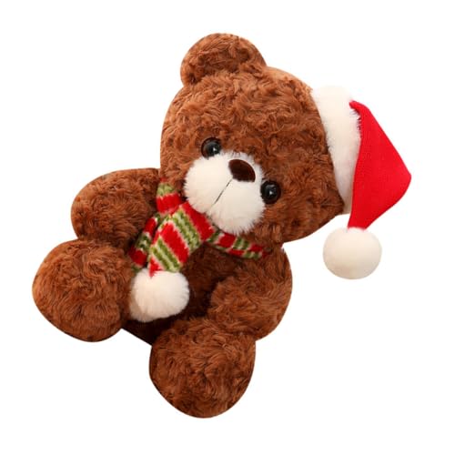 FUNNETOYU Weicher Weihnachts Plüschbär Dekoratives Kuscheltier Festliche Xmas Dekoration für Mädchen Jungen und Frauen von FUNNETOYU