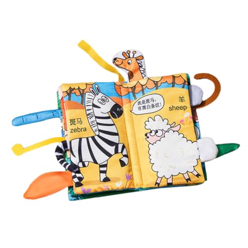 FUNNETOYU Weiches Stoffbuch mit Tiermotiven Robust und Beißfest Fördert Frühe Bildung für Kleinkinder Handliches Babybuch Leicht und Sicher für Unterwegs für Junge Mädchen und Kleinkinder von FUNNETOYU
