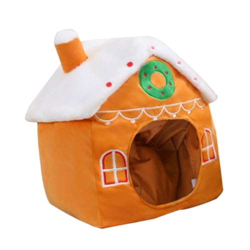 FUNNETOYU Weihnachtlicher Lebkuchenhaus-kopfschmuck Wiederverwendbarer Kostümhut Lustige Fotorequisite für Weihnachtsfeier Festliche Partydekoration von FUNNETOYU