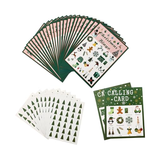 FUNNETOYU Weihnachtliches Bingospiel Kartenset aus Papier Spieler Partyspiel für Familie und Langlebige Kreative Bingokarten Geeignet für Festliche Anlässe und Zufällige von FUNNETOYU