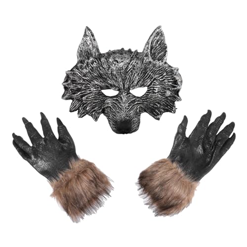 FUNNETOYU Werwolf Maskenset Halloween mit Atmungsaktiver Maske und Robusten Wolfshandschuhen Leichtes Langlebiges Material für Party Cosplay Fasching und Bühnenauftritte FUNNETOYU Werwolf Maskenset Halloween mit Atmungsaktiver Maske und Robusten Wolfshandschuhen Leichtes Langlebiges Material für Party Cosplay Fasching und Bühnenauftritte von FUNNETOYU