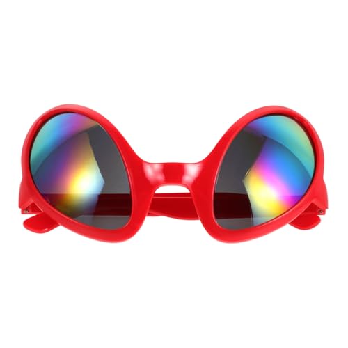 FUNNETOYU außerirdische Brille rote farbe Lustige Alien-Brille Alien-Kostümzubehör Extraterrestrische Partybrille Alien-Brille für Partys Brillenzubehör Alien-Brille für Männer Plastik von FUNNETOYU