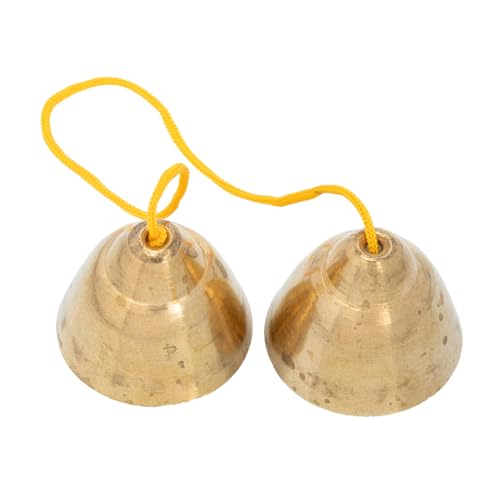 FUNOMOCYA 1 Paar Kupfer-stoßstangen Musikspielzeug Glocke Für Musikinstrumente Instrumente Für Musik Glocken Kinderglocken Musikinstrumente Handglockenschlagwerk Musikglocke von FUNOMOCYA