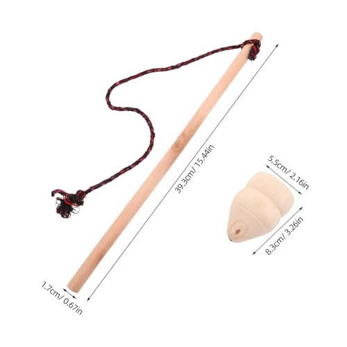 FUNOMOCYA 1 Satz Holzgyroskop Handgemachter Spinning Top für Outdoor Fitness und Retro Spielspaß Robustes Holzmaterial Schnur für Verbessertes Training von FUNOMOCYA