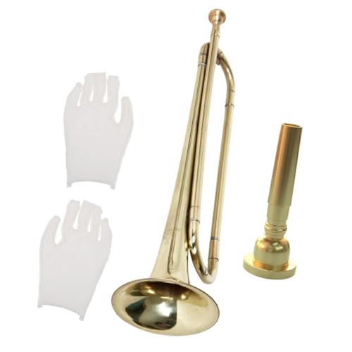 FUNOMOCYA 1 Satz Jugend Kindermusikinstrument Trompetenspielzeug für Schüler Windinstrument Trompete professionelle Trompete Teenager-Instrumentenspielzeug Baumwolle Golden von FUNOMOCYA