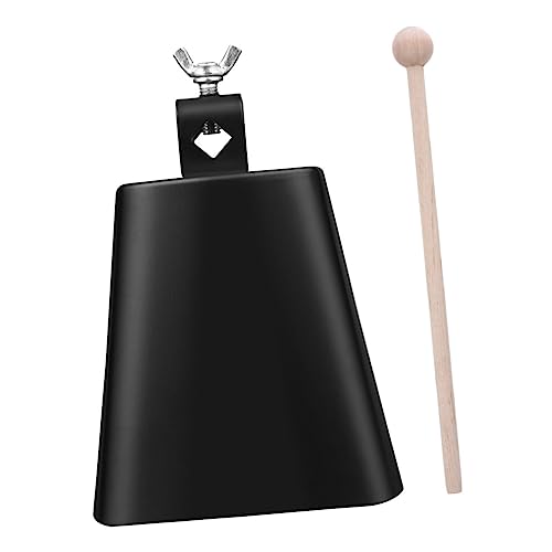 FUNOMOCYA 1 Satz Schwarze Kuhglocke Instrumentenzubehör Cowbell-Stick-kit Krachmacher Mit Stock Musikinstrument Praktische Kuhglocke Schlaginstrument Kinderinstrument Black Metall FUNOMOCYA 1 Satz Schwarze Kuhglocke Instrumentenzubehör Cowbell-Stick-kit Krachmacher Mit Stock Musikinstrument Praktische Kuhglocke Schlaginstrument Kinderinstrument Black Metall von FUNOMOCYA