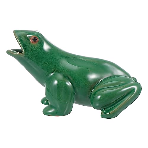 FUNOMOCYA 1 Stück Keramische Froschfigur für Aquarien und Teichdekoration Niedliche Tischdekoration für Fischliebhaber von FUNOMOCYA