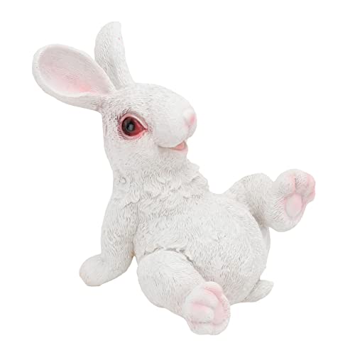 FUNOMOCYA 1 Stück Lebensechte Kaninchen Figur Resin Niedliches Deko Modell für Bonsai und Miniaturgarten Wetterfestes Tier Ornament für und Außendekoration von FUNOMOCYA