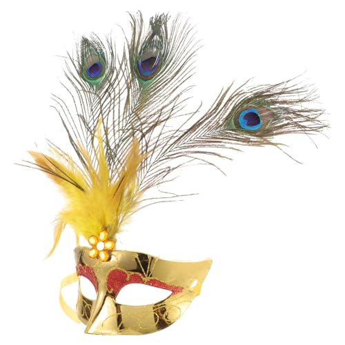 FUNOMOCYA 1 Stück lustige Maske Weihnachtsmaske Maskerade-Maske Kindermaske Pailletten Maske goldene Maske Halloween-Maske Pfau-Maske Pfauenmaske für Kinder Weihnachten von FUNOMOCYA