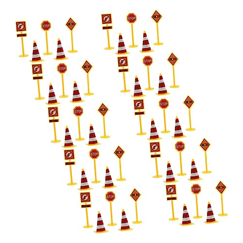 FUNOMOCYA 10 Sätze Teiliges Verkehrszeichen Spielset aus Sicherem Glatte Oberfläche Pädagogisches Straßenverkehr Modellspielzeug für Rollenspiele und Verkehrserziehung Robust und Langlebig von FUNOMOCYA