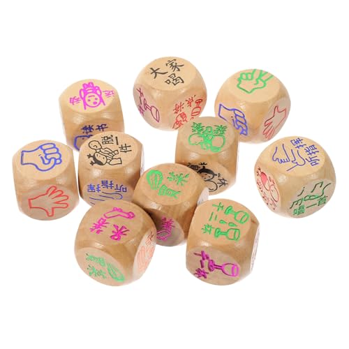 FUNOMOCYA 10 Stück Bunte Holzspielwürfel Interaktive Spielzeuge für Familienfeiern Lustige Brettspiele und Kreative Spiele für Erwachsene FUNOMOCYA 10 Stück Bunte Holzspielwürfel Interaktive Spielzeuge für Familienfeiern Lustige Brettspiele und Kreative Spiele für Erwachsene von FUNOMOCYA