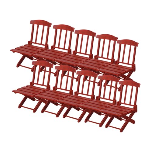 FUNOMOCYA 10 Stück Miniatur Strandstuhl Realistische Faltbare Puppenhaus Gartenstühle Leicht Tragbar für DIY Feengarten Puppenhaus Dekoration Tortendeko von FUNOMOCYA