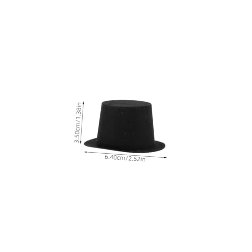 FUNOMOCYA 10 Stück Miniatur Top Hats aus Kunststoff Schwarze Mini Hüte für DIY Basteln Schneemann Dekoration Weihnachtsdeko Puppenhaus Zubehör Vielseitig für Tisch und Regal von FUNOMOCYA
