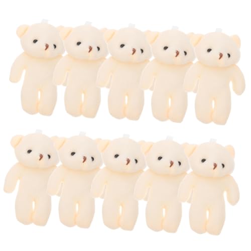 FUNOMOCYA 10 Stück Niedliche Kleine Bärenpuppen aus Stoff Cartoon Bär Leichte Kuscheltier Deko für Kinderzimmer Tragbar und Robust als Niedliches Ornament für Zuhause von FUNOMOCYA