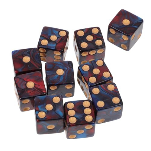 FUNOMOCYA 10 Stück Teiliges Acryl Würfel Zweifarbig Rot Blau Langlebige Spielwürfel mit Abgerundeten Ecken Leicht und Tragbar für Bar Party und Indoor Outdoor Unterhaltung von FUNOMOCYA
