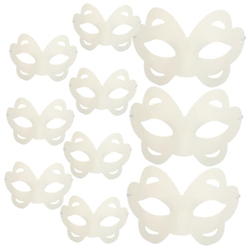 FUNOMOCYA 10 Stück Teiliges Blanko Papiermasken zum Basteln Umweltfreundliche DIY Masken aus Papiermasse Unbemalt für Karneval Cosplay Fasching Kunstprojekte und Partydeko von FUNOMOCYA