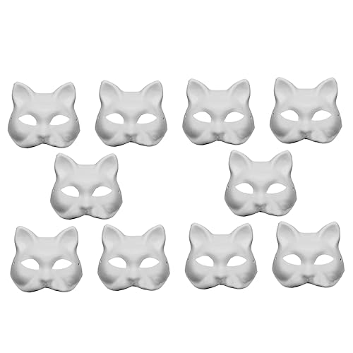 FUNOMOCYA 10 Stück Teiliges DIY Papier Maskenball Bemalbare Katzen Gesichts Masken aus Umweltfreundlichem Papier Vielseitige Cosplay Accessoires für Faschings und Partyveranstaltungen FUNOMOCYA 10 Stück Teiliges DIY Papier Maskenball Bemalbare Katzen Gesichts Masken aus Umweltfreundlichem Papier Vielseitige Cosplay Accessoires für Faschings und Partyveranstaltungen von FUNOMOCYA