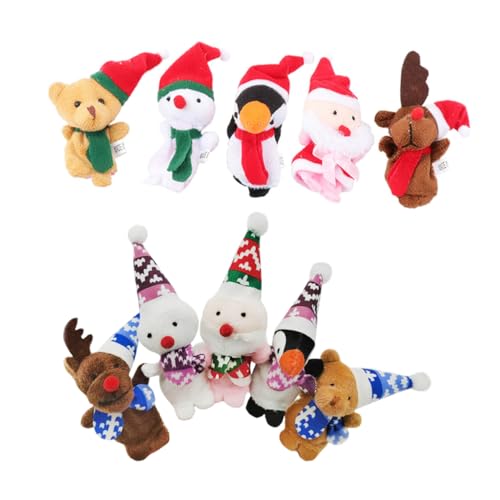 FUNOMOCYA 10 Stück Teiliges Fingerpuppen aus Sicherem Stoff Niedliche Tier und Cartoon Designs für Geschichten Erzählen Puppentheater von FUNOMOCYA