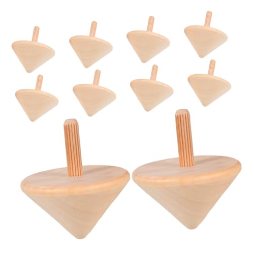 FUNOMOCYA 10 Stück Teiliges Holz DIY Bemalung Stabile Rotation Fördert Geduld und Kreativität Handgefertigte Holzspielzeuge für Kindergarten und Freizeitspaß von FUNOMOCYA