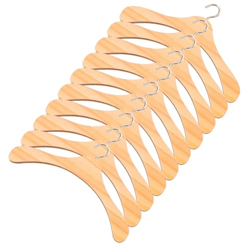 FUNOMOCYA 10 Stück Teiliges Holz Kleiderbügel für Bjd Puppen Puppenzubehör Puppenkleiderbügel aus Naturbelassenem Holz zur Praktischen Aufbewahrung und Organisation von Puppenkleidern von FUNOMOCYA