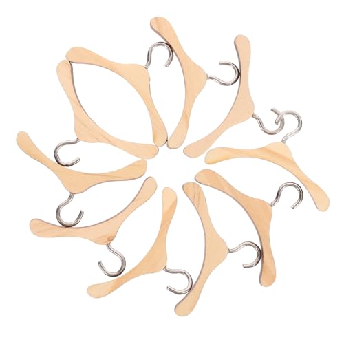 FUNOMOCYA 10 Stück Teiliges Holz Kleiderbügel für Puppen Praktisches Puppenhaus Zubehör Puppenkleiderbügel für Bjd Dolls Kleines Holz Accessoire zur Puppenorganisation von FUNOMOCYA