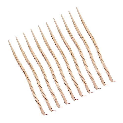 FUNOMOCYA 10 Stück Teiliges Holz Schlangenspielzeug Naturbelassen Realistische Flexible Dekofiguren Leicht Tragbar für Halloween Party Garten Geburtstag Mitbringsel von FUNOMOCYA