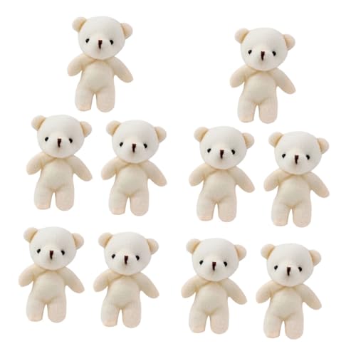 FUNOMOCYA 10 Stück Teiliges Kleine Bären Weiche Plüschtiere Niedliche Kleine Anhänger Kreative DIY deko Handliche Farbton als Schlüsselanhänger oder Taschenanhänger von FUNOMOCYA