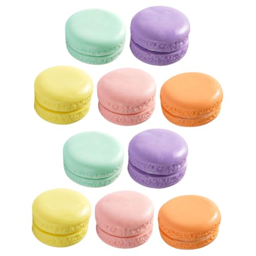 FUNOMOCYA 10 Stück Teiliges Künstliches Macaron Deko aus Stabilem PVC Realistische Nachbildung Leichtes Langlebiges Dessert Attrappen für Fotorequisiten Party und Ladendekoration von FUNOMOCYA