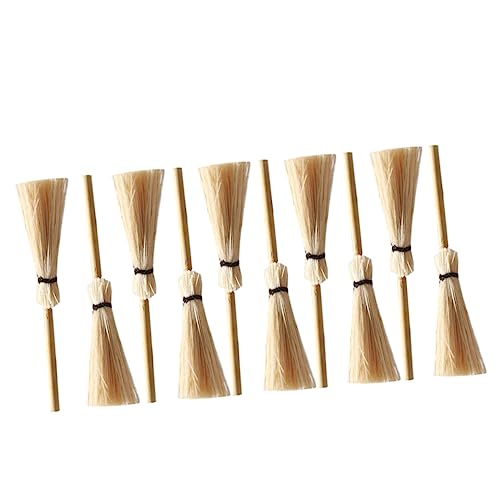 FUNOMOCYA 10 Stück Teiliges Mini Besen Weiß Puppenhaus Dekoration für Umweltfreundlich Sicher Strapazierfähig Handgefertigte Miniatur Ornamente von FUNOMOCYA