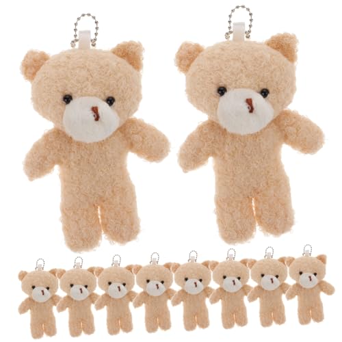 FUNOMOCYA 10 Stück Teiliges Mini Plüschbären Anhänger Flauschige Schlüsselanhänger Vielseitige Dekoration für Taschen und DIY Basteln Tragbare Kuscheltier Leuchtenden Farben Kompakt und von FUNOMOCYA