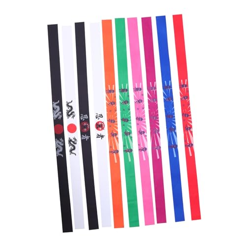 FUNOMOCYA 10 Stück Teiliges Ninja Stirnband für Weiches Atmungsaktives Karate Kopfband Leichtes und Bequemes Kopfband für Geburtstagspartys Rollenspiele und Teamaktivitäten von FUNOMOCYA