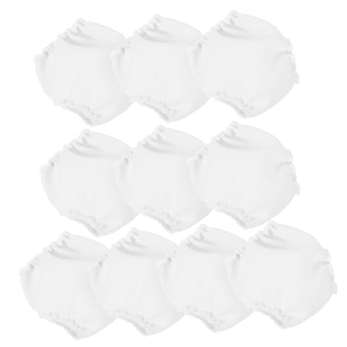 FUNOMOCYA 10 Stück Teiliges Puppenunterwäsche Mini Slip Elastisch für Spielzeugpuppen Puppenkleidung Zubehör Weiß Kompakt Leicht Tragbar von FUNOMOCYA